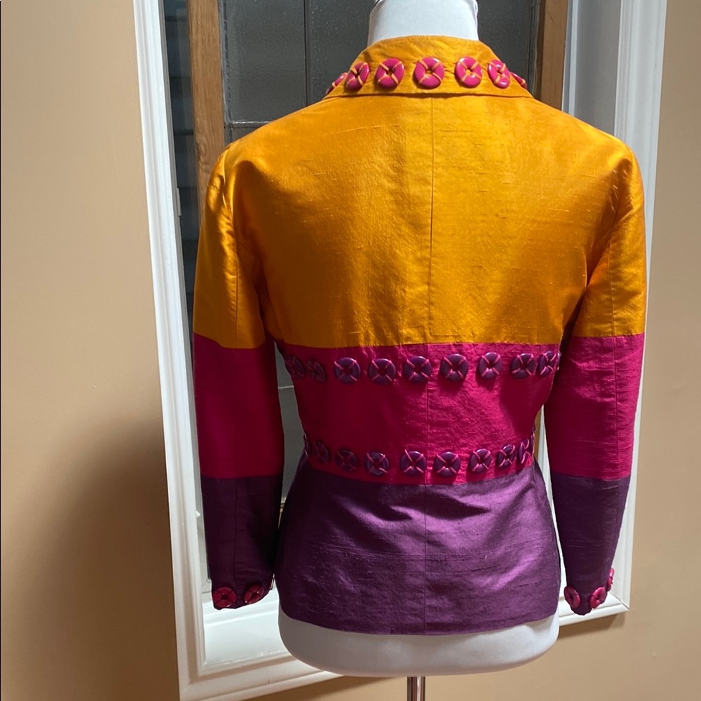 Orange and Pink Moschino Blazer with Tailored Fit and Button Detailing - Picture 5 of 9
